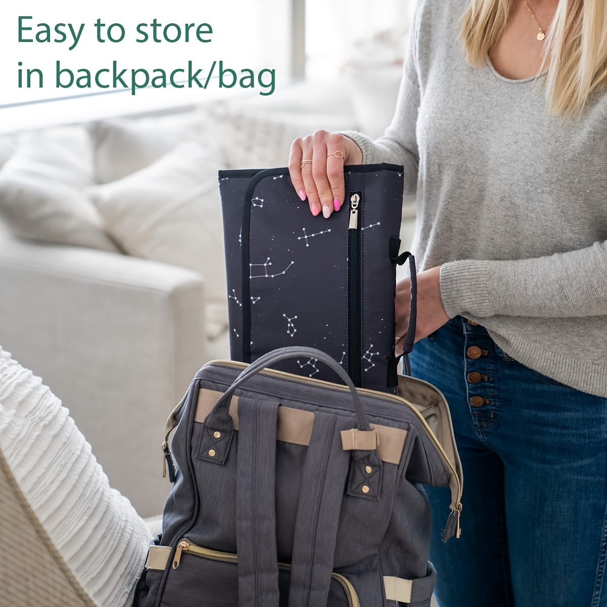 Draagbaar Verschoningsmatje Baby Onderweg - Opvouwbaar Luiermatje voor Jongens en Meisjes - Waterdicht Kraamcadeau