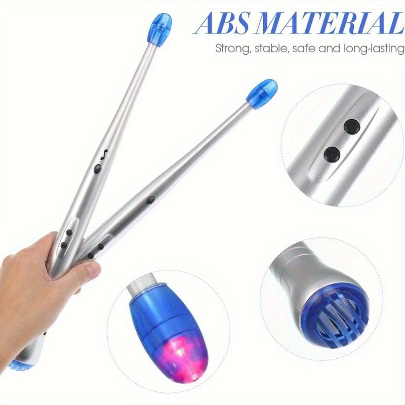 Ritme Drumstokken Speelgoedset voor Kinderen - Zilveren Air Percussie Stokken voor Jongens en Meisjes - Leuk Cadeau voor Feestjes, Halloween en Kerstmis (Maakt GEEN Geluid)