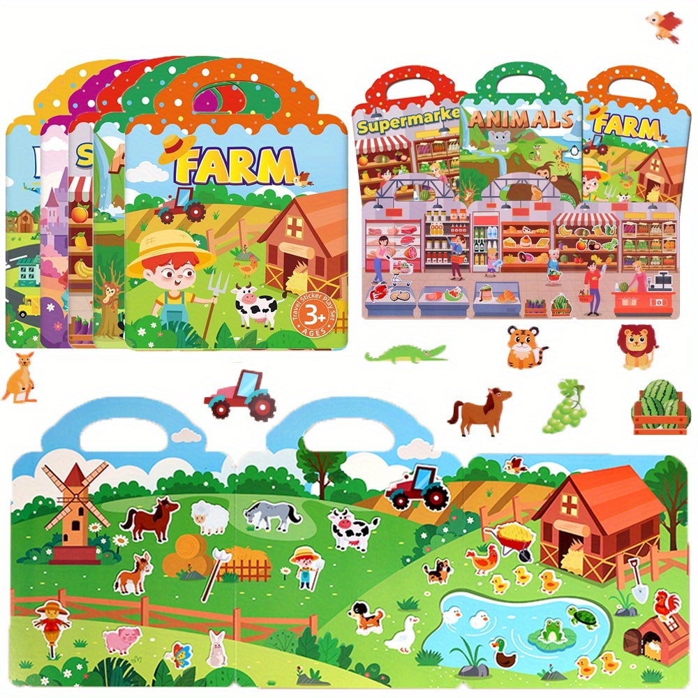 DIY Stickerboek voor Kinderen | Herbruikbare Plakboek met Bubbelstickers – Creatieve Activiteit voor Thuis of Onderweg