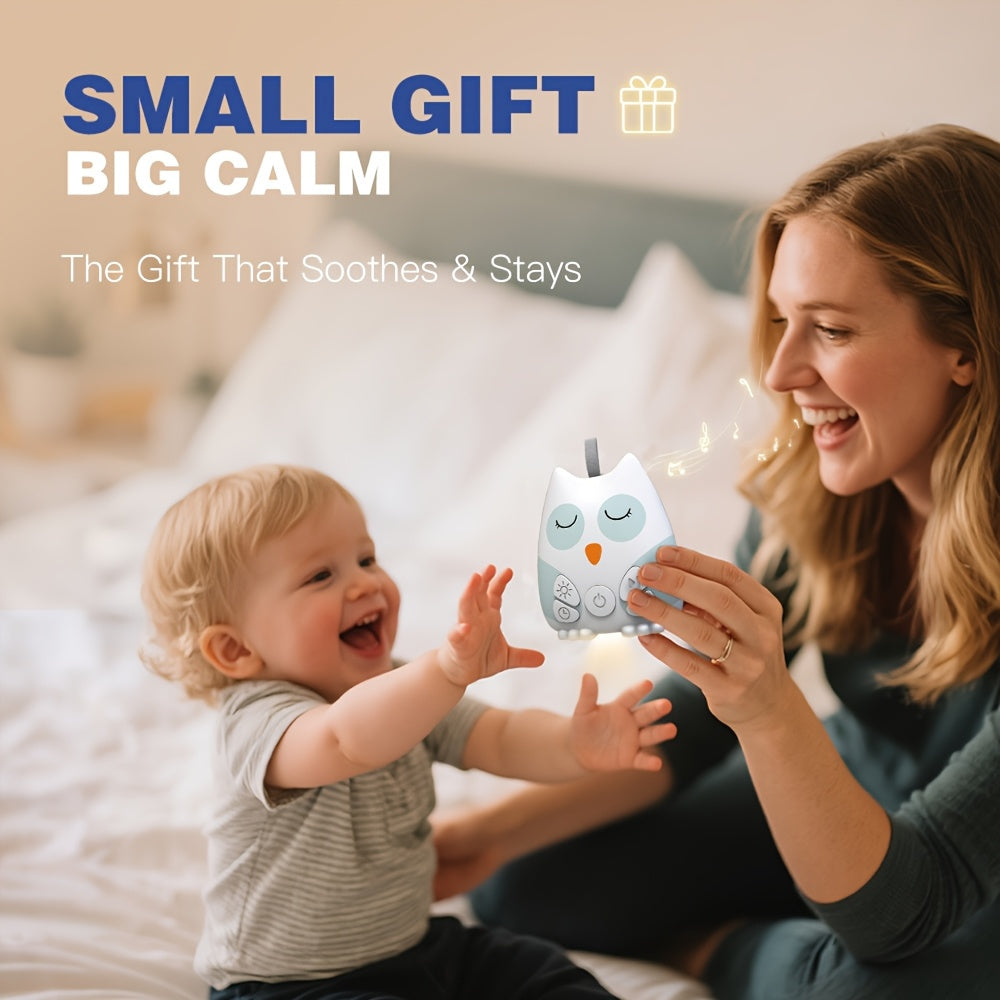 Oplaadbare Witte Ruis Machine met Nachtlampje voor Baby's, Kinderen en Volwassenen - Draagbare Uil Slaaphulp met 15 Geluiden - Ideaal voor Thuis, Kantoor en Reizen