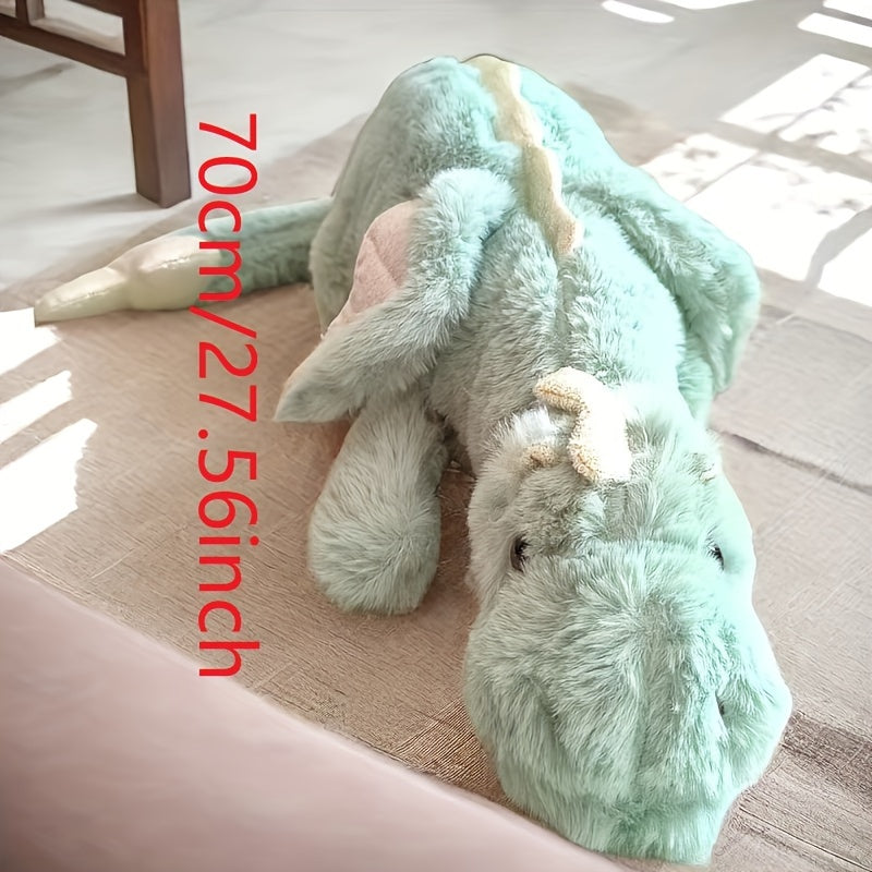 Knuffelige Dinosaurus Pluche Kussen - Zacht, Lange Nek Gevuld Dier voor Meisjes & Vrouwen - Perfect Verjaardagscadeau, Woonkamer Sofa Decor in Roze/Groen/Blauw, Pluche Speelgoed, Dinosaurus, Kussen, Woondecoratie