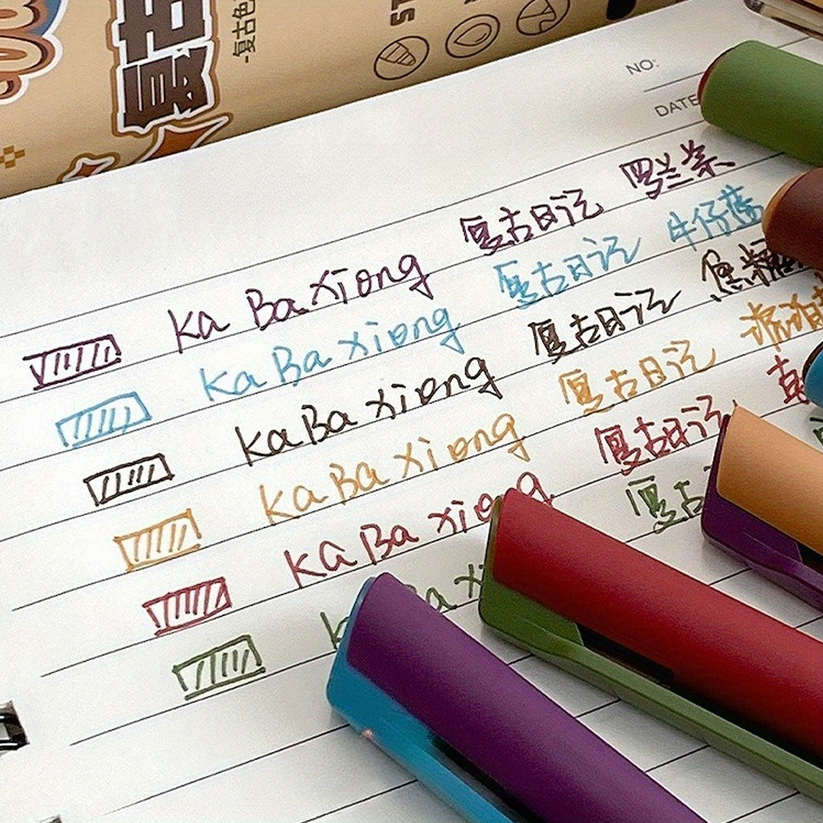 6-Delige Vintage Gelpennen Set | 0.5mm Sneldrogende Fijnschrijvers – Voor Notities, Tekenen & Schoolgebruik