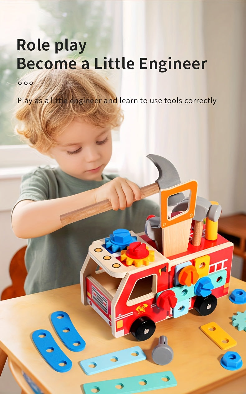 Houten gereedschapsbox|DIY schroef- & moerspeelgoed voor kinderen