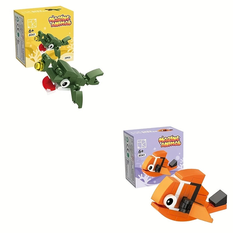 10-delige Zee Dieren Bouwblokken Set – Creatief Speelgoed voor Jongeren