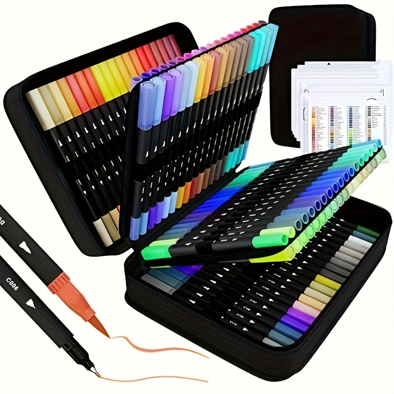 Dual Brush Art Markers Set 60-delig | Professionele Dubbele Tekenstiften voor Volwassenen â Kleuren, Bullet Journaling & Schetsen