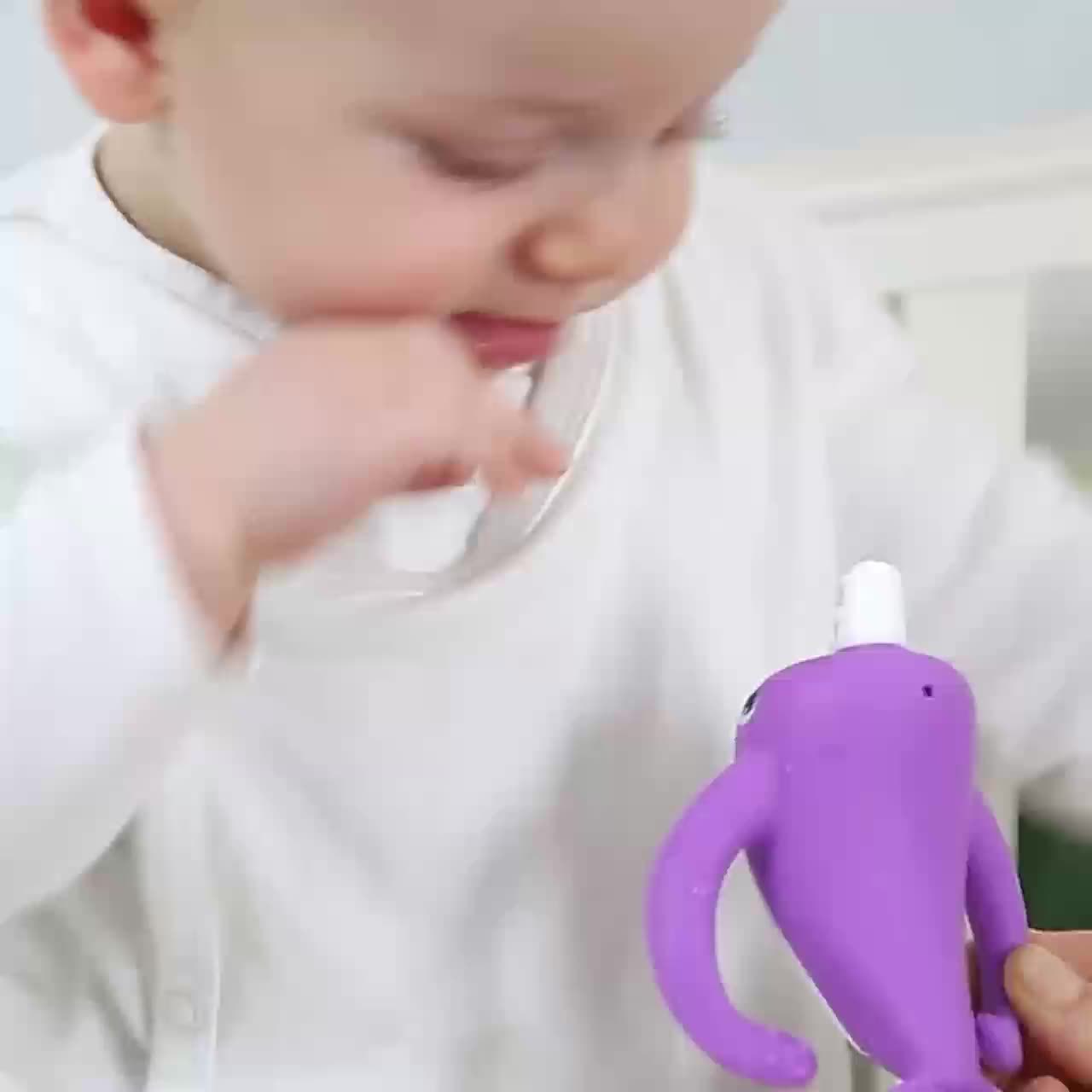 Narwal Bijtring voor Baby's van 3-6 Maanden - Zacht Siliconen Bijtspeeltje en Tandenborstel voor Jongens en Meisjes - Pijnverlichting bij Doorkomende Tandjes