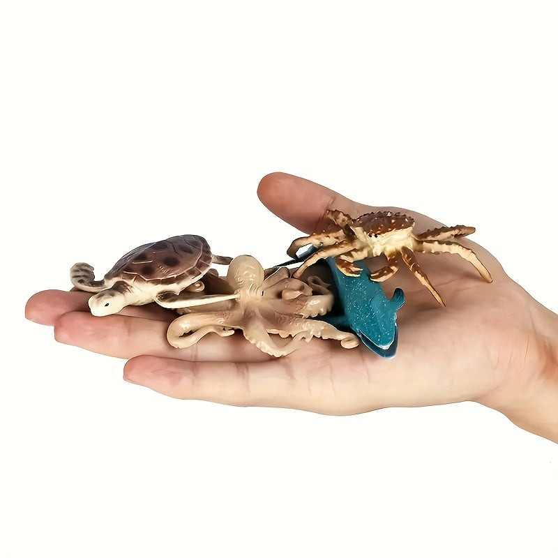 Mini Zeedieren Speelgoedfiguren Set voor Kinderen - 24 Stuks PVC Dieren voor Jongens en Meisjes - Waterdichte Decoratie voor Vissenkom, Bad of Knutselprojecten