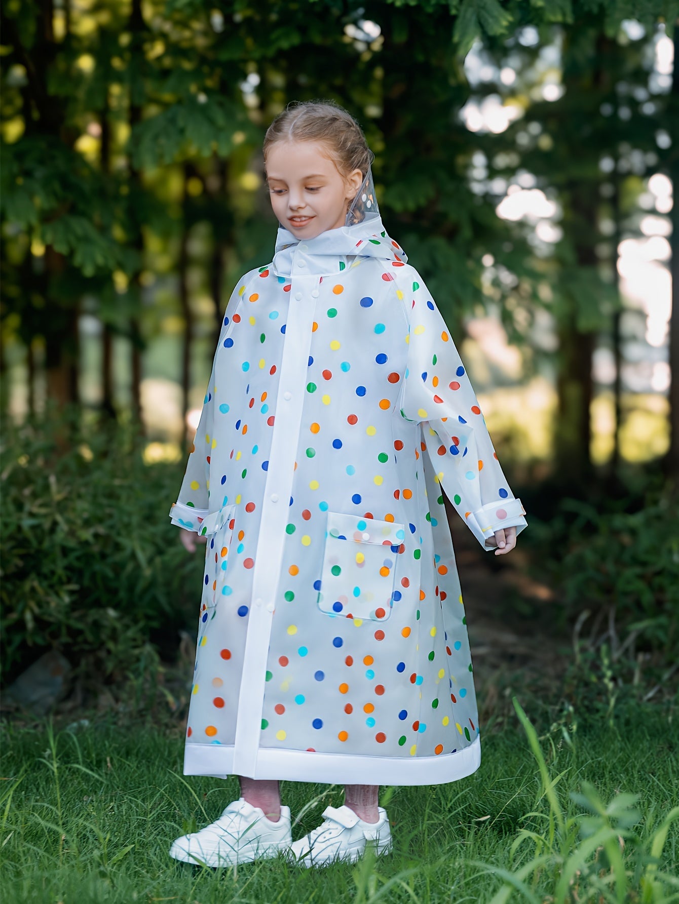 Regenjas met stippen kinderen | Poncho met capuchon