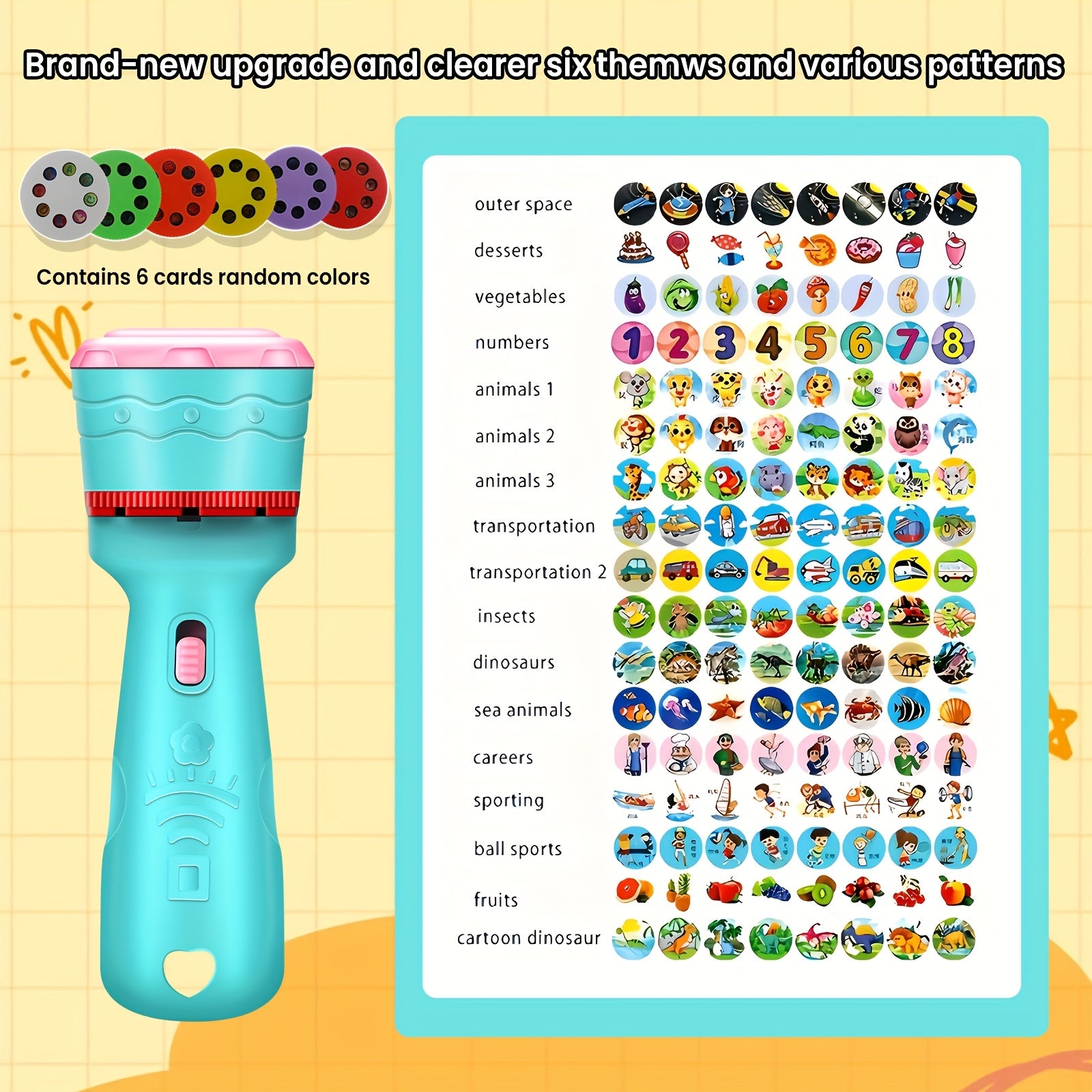 Interactief projectie speelgoed - met 48 patronen (dieren, letters & meer) | educatief cadeau voor kinderen