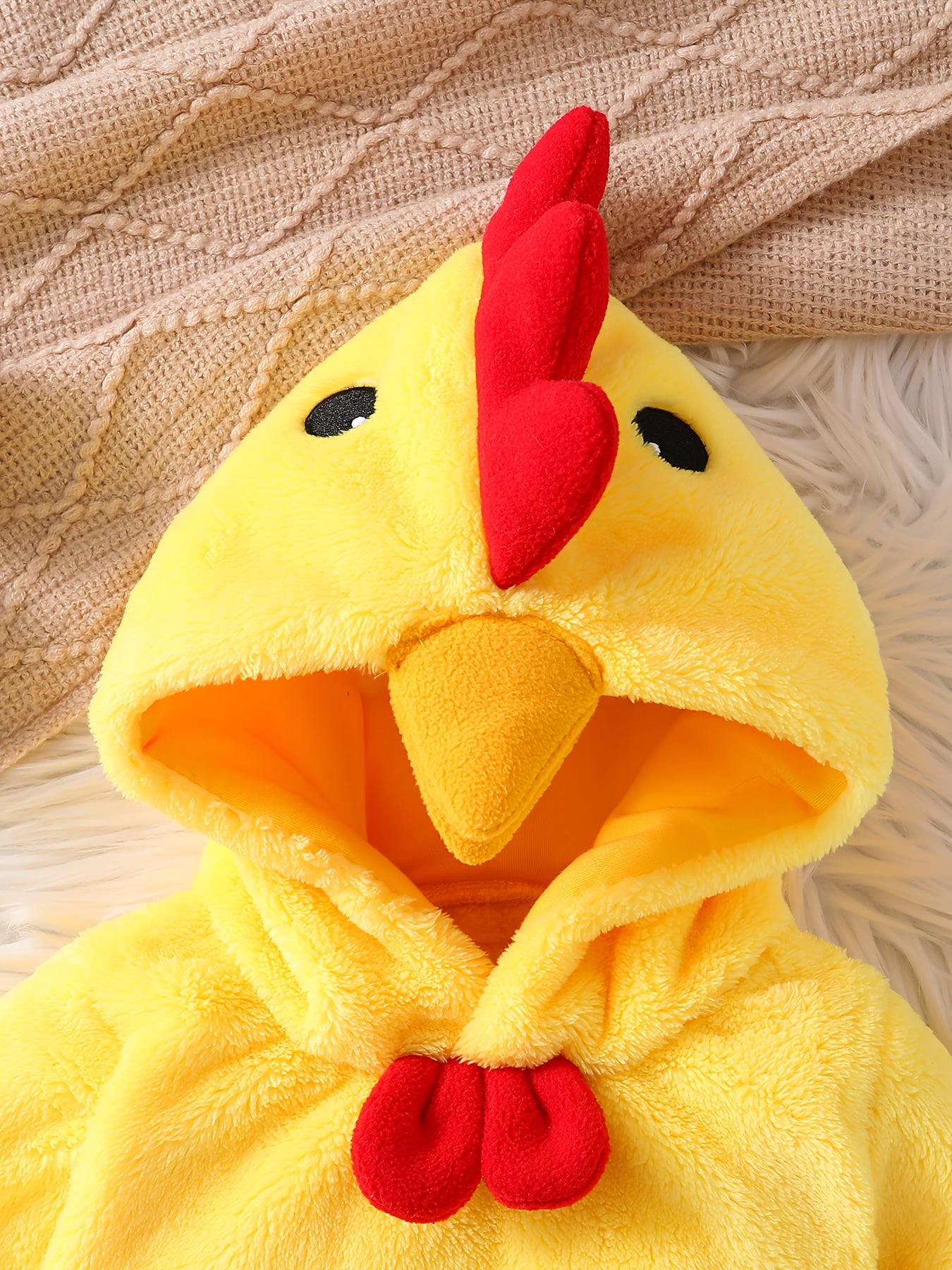 Warm Fleece Boxpakje voor Baby en Peuter van 0-3 Jaar - Schattige Kuiken Onesie voor Jongens en Meisjes - Zacht en Comfortabel Kraamcadeau voor de Winter