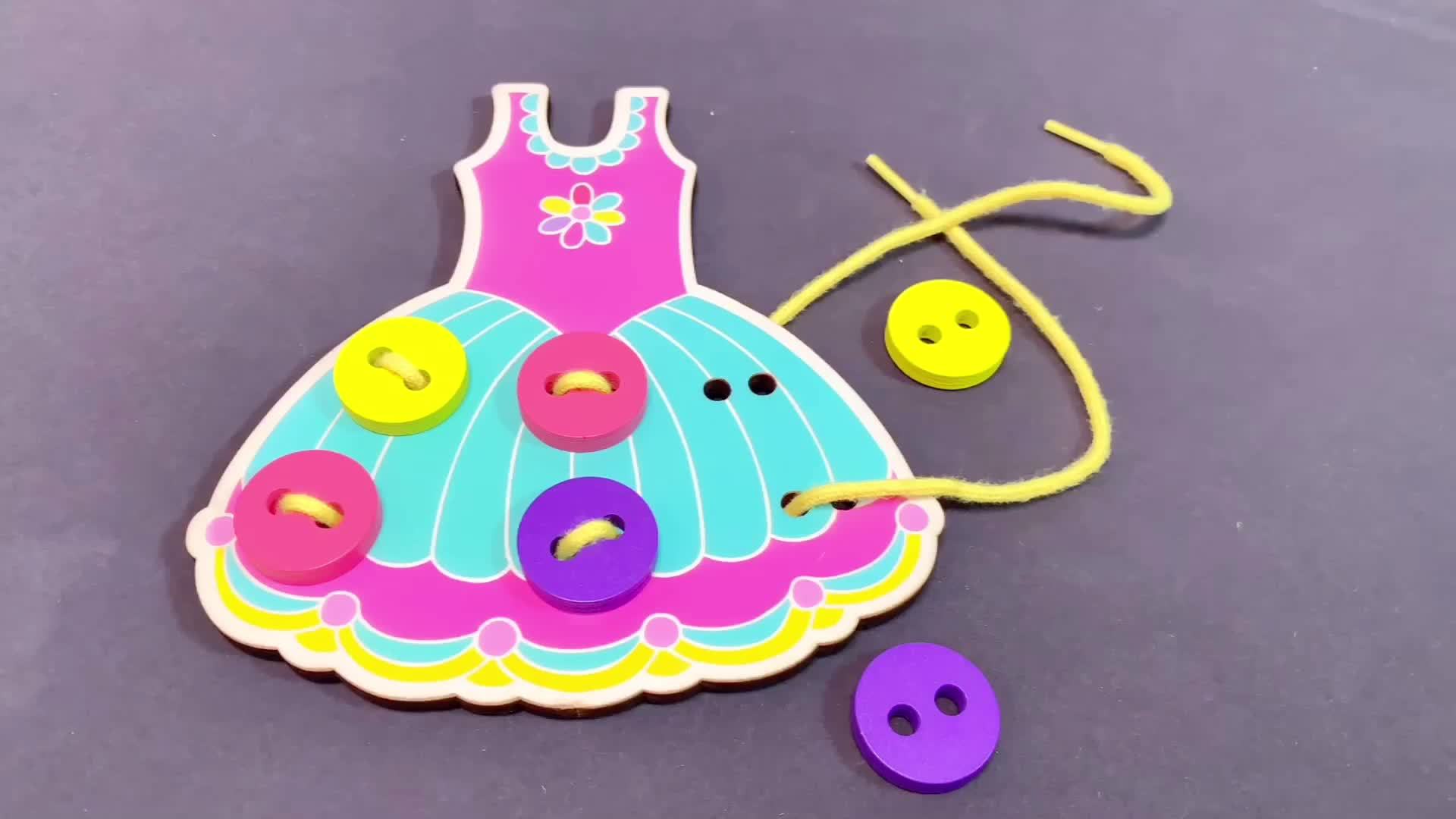 Houten Rijgrok Speelgoed | Motorische Ontwikkelingsspeelgoed voor Kinderen