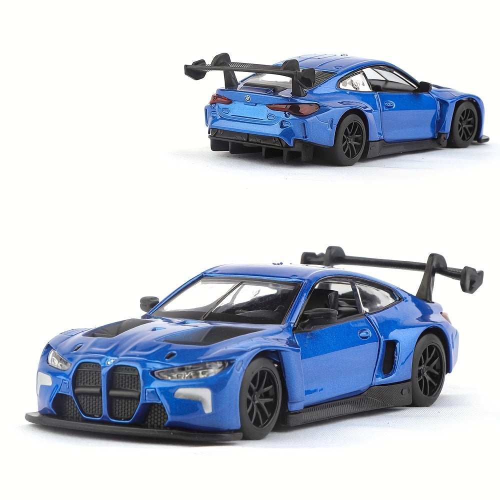BMW M4 GT3 1:44 model van metaal - Met openende deuren, ideaal als verjaardagscadeau.