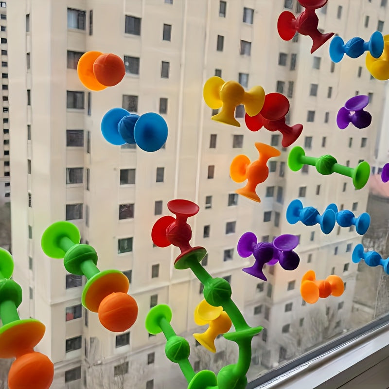 40-delige zuignap bouwset|Kleurrijk sensorisch speelgoed zonder batterijen