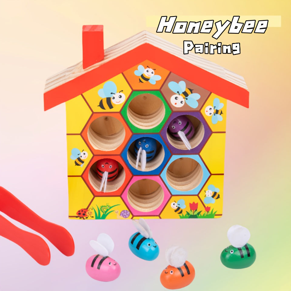 Houten Bijenspel voor Peuters | Fijnmotorisch Educatief Speelgoed