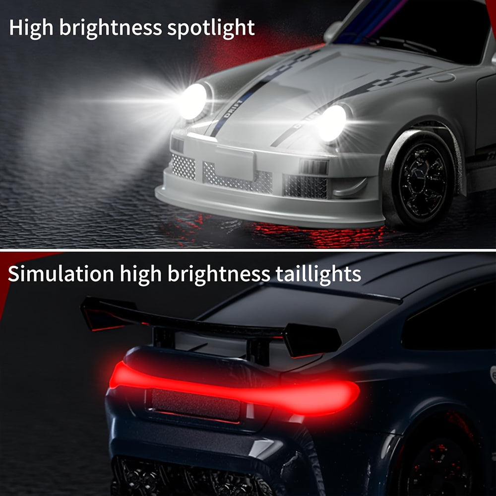 1/64 RC Drift Auto | 2.4GHz Afstandsbediening, LED, USB-C Snelladen, Raceauto