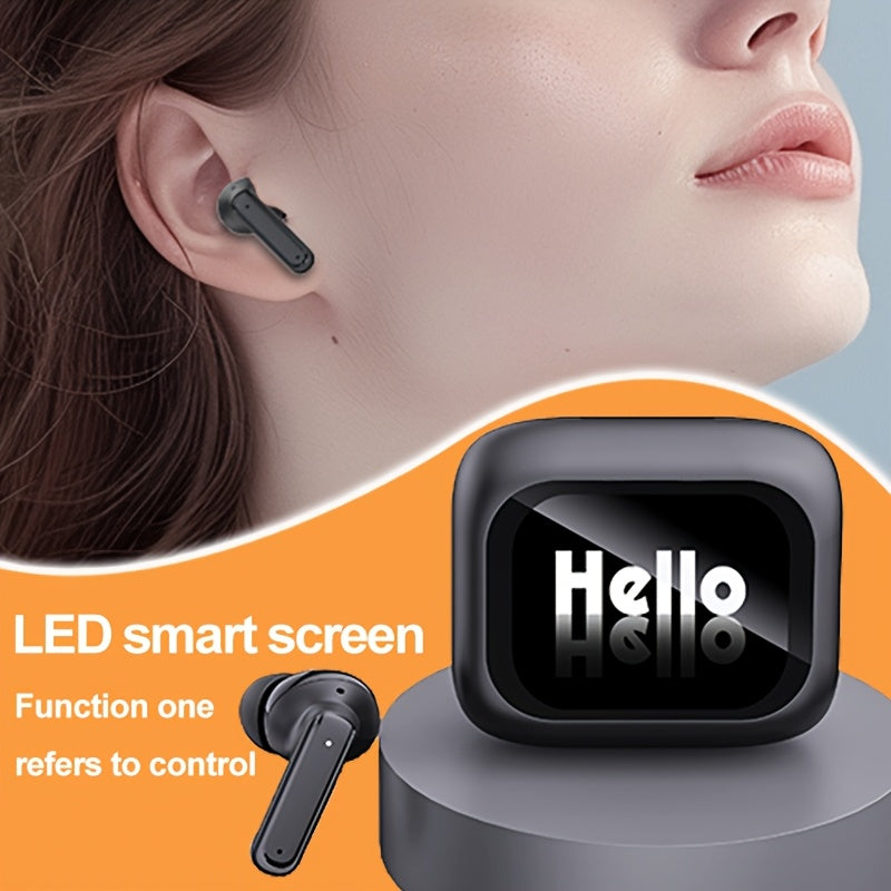 Slimme LCD Touch Earbuds 2025 | Draadloze Oordopjes met Premium Geluid & Microfoon