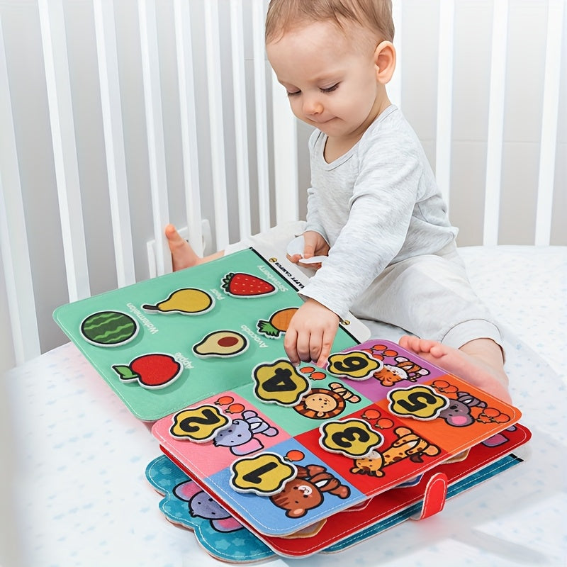 Interactief Baby Stickerboek | Herbruikbaar Educatief Speelgoed | Dieren, Voertuigen & Eten Thema’s | Vroege Leren