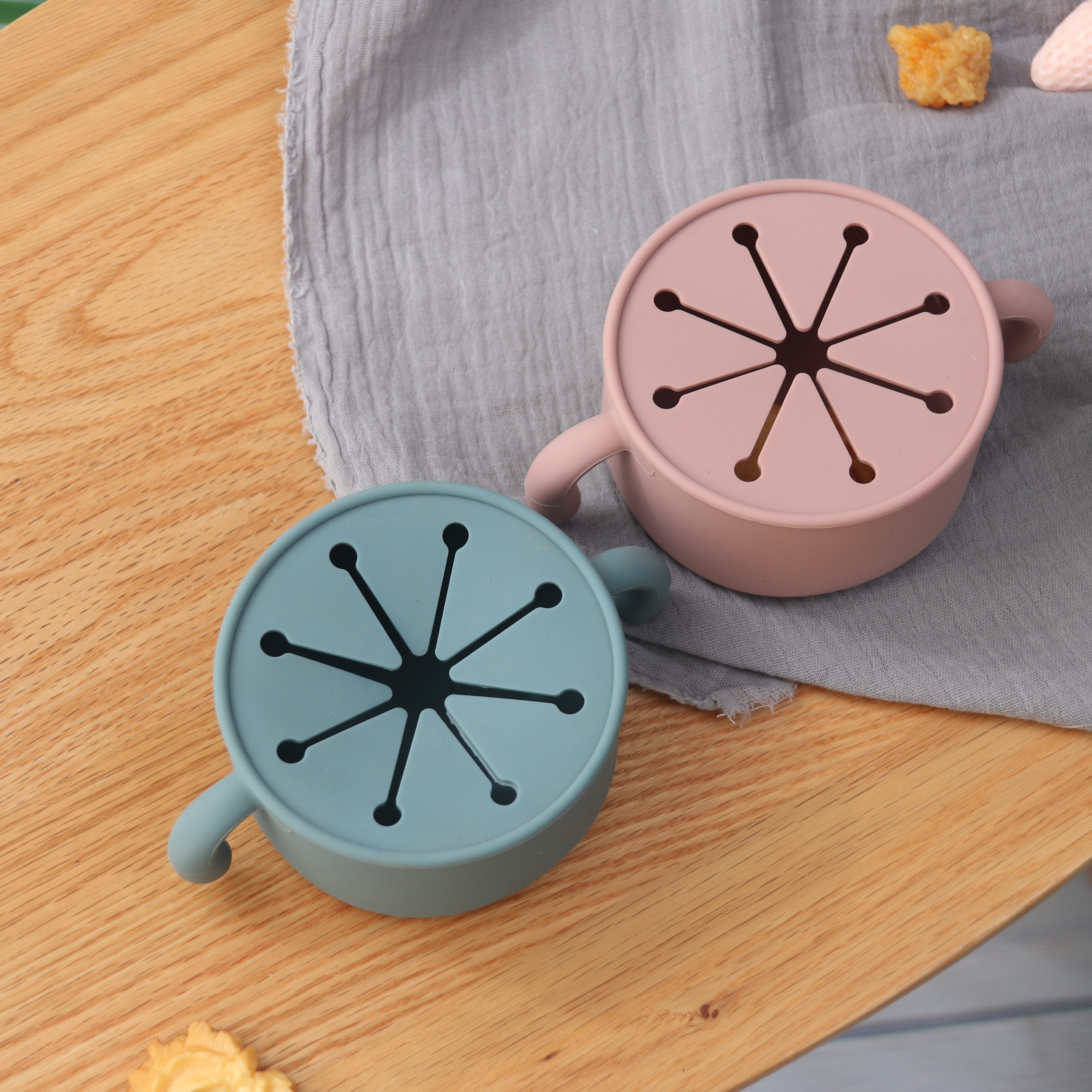 Siliconen Baby Snack Kom | Voedselopslag Kom met Stofbestendige Deksel voor Baby's en Peuters
