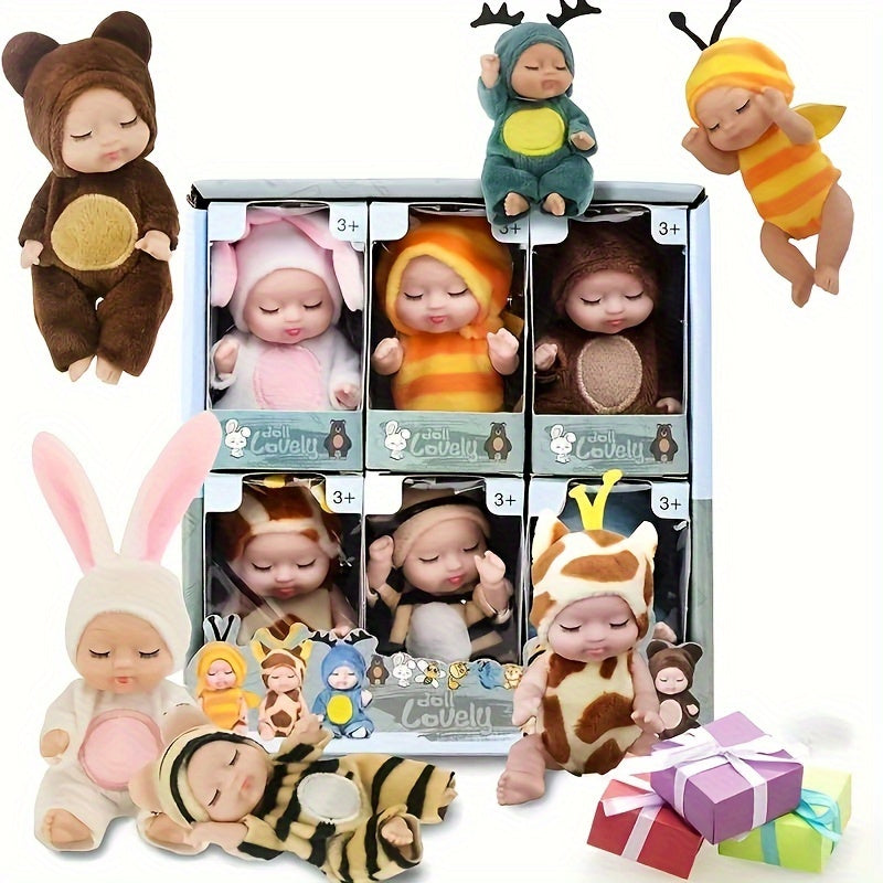 Mini Realistische Reborn Pop (4,3") | Schattig Feestartikel & Cadeau | Perfect voor Kerst & Verjaardagen