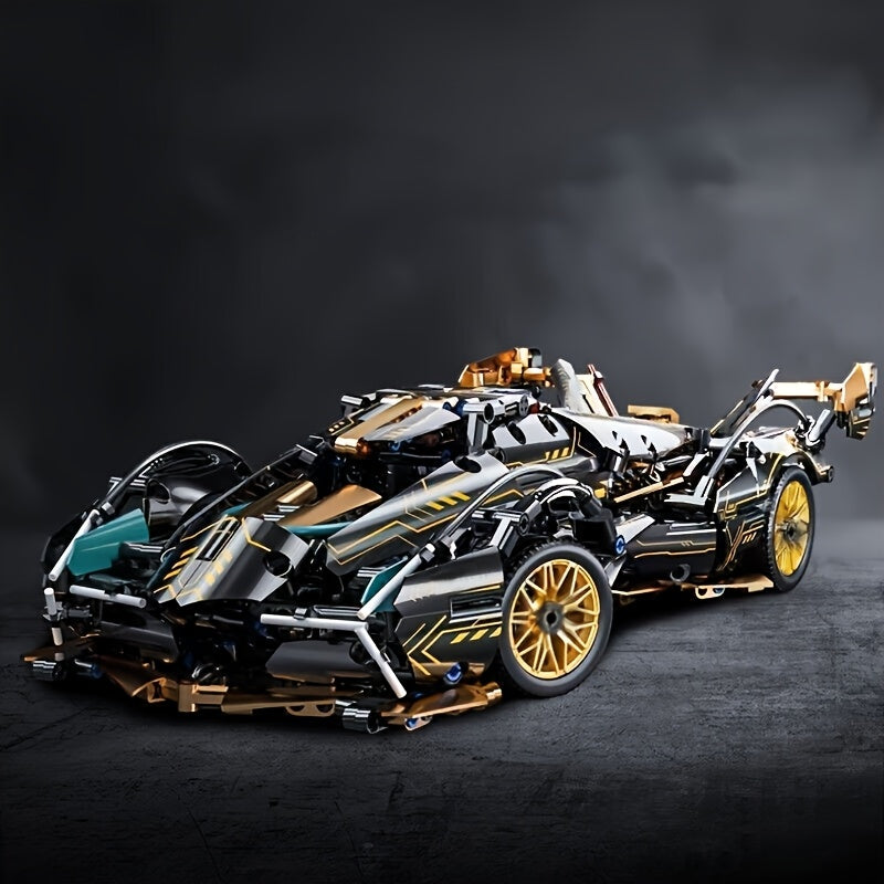 1330 stuks Limited Edition super sportwagen model bouwblok set | ABS plastic stapelbare interlock bouwstenen, perfect verjaardag- en kerstcadeau