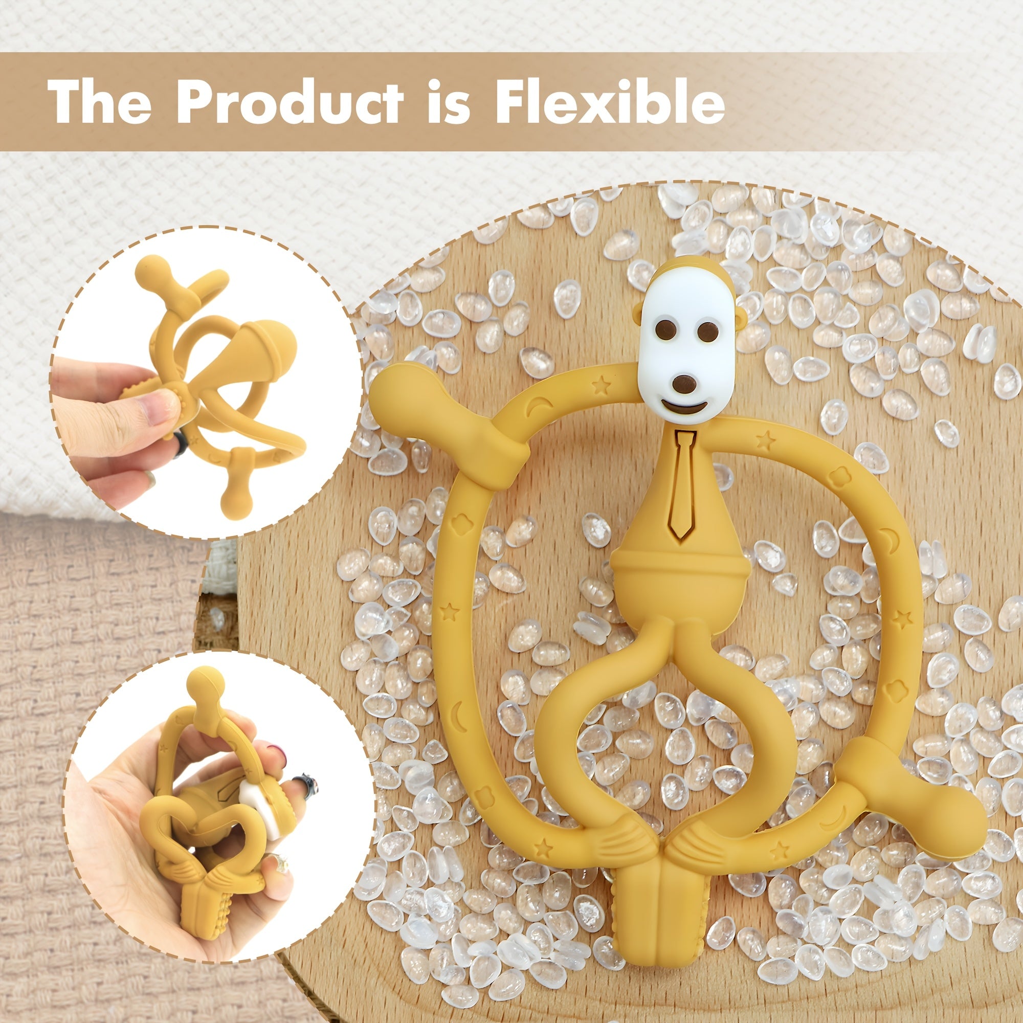 BPA-vrij Silicone Bijtspeelgoed voor Baby's (3+ Maanden) - Makkelijk Vast te Houden, Verkrijgbaar in 6 Kleuren