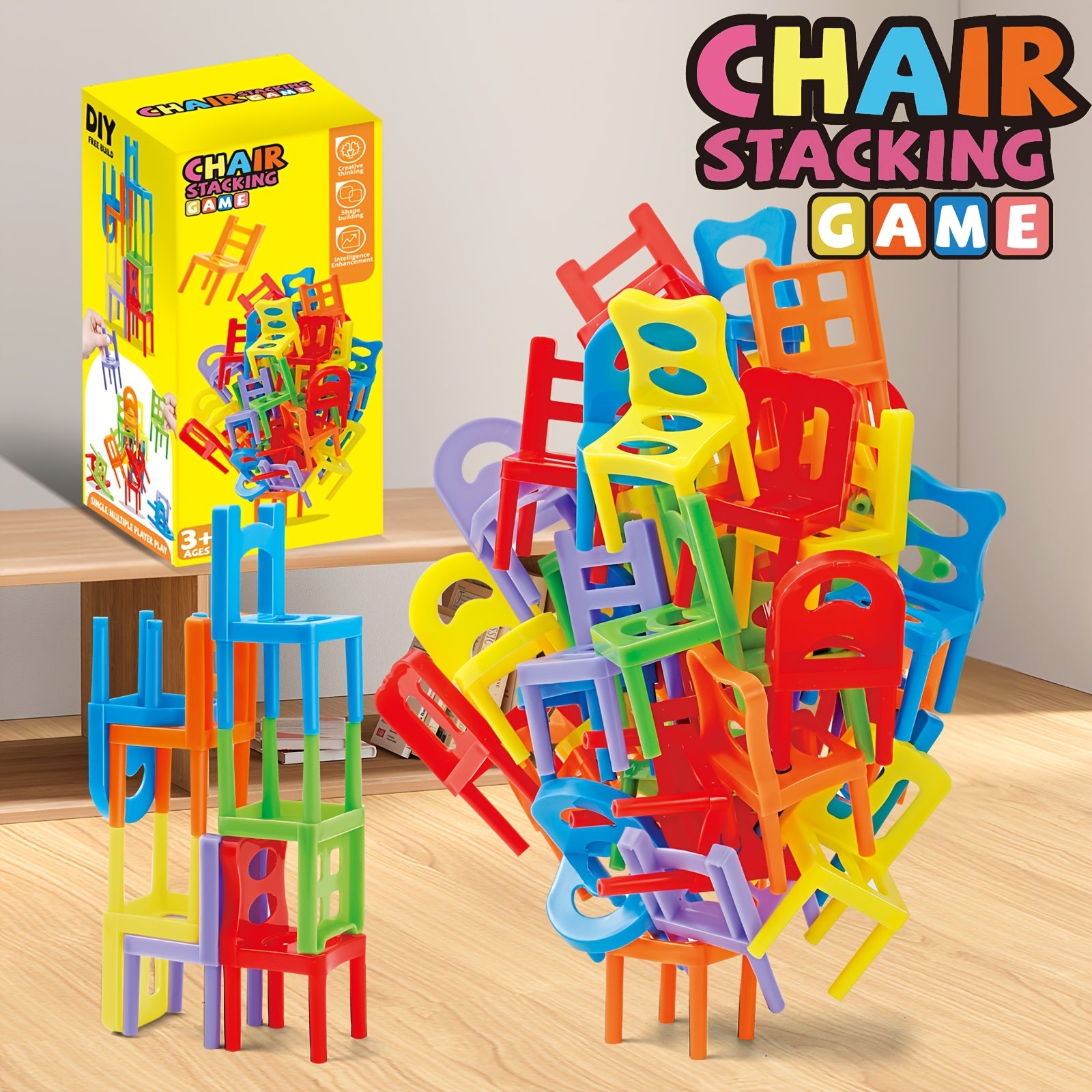 Stapelstoelen Spel | Interactief Familiespel, Perfect Cadeau voor Kerst, Thanksgiving & Nieuwjaar