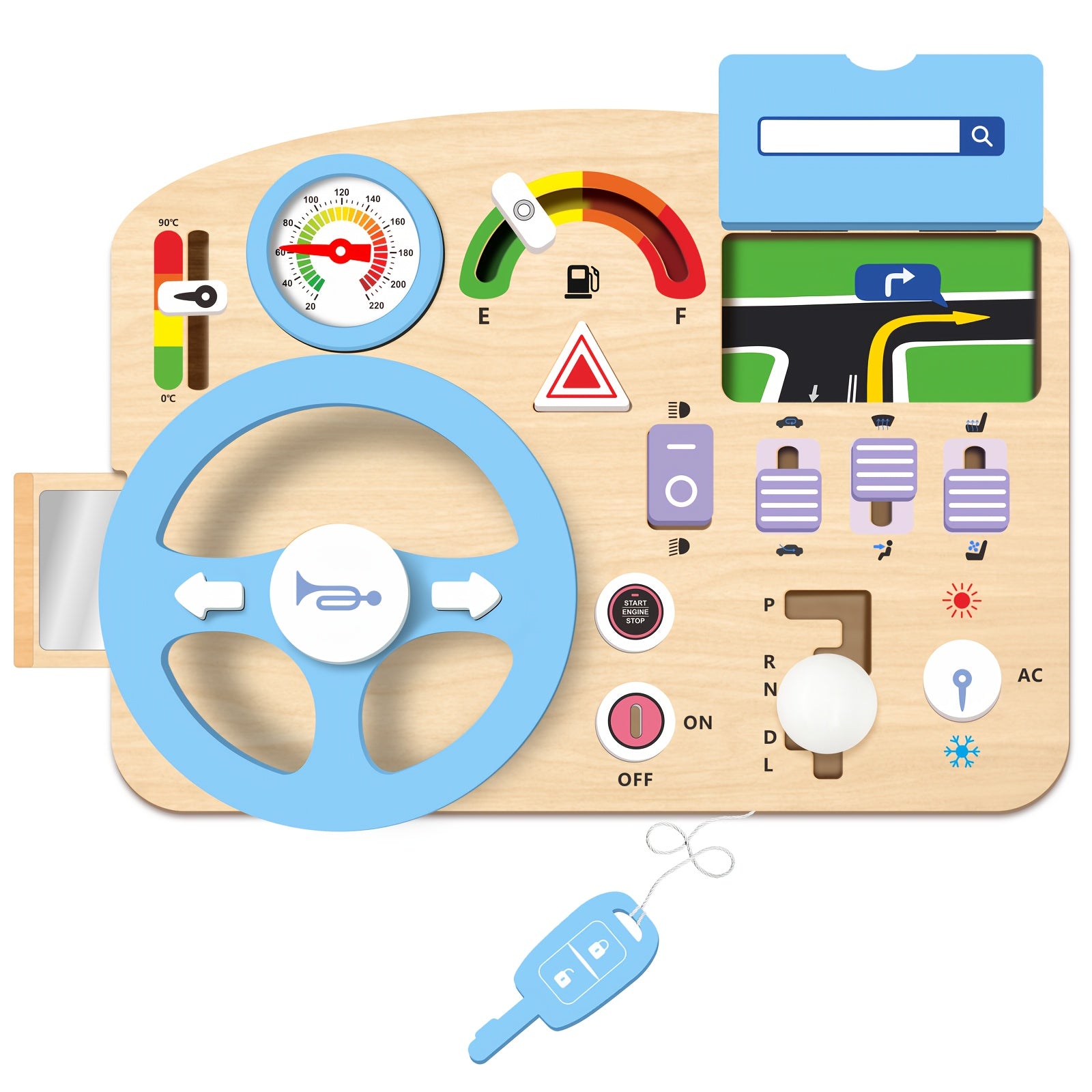 Houten Busy Board met Stuur | Educatief Speelgoed voor Jongens en Meisjes