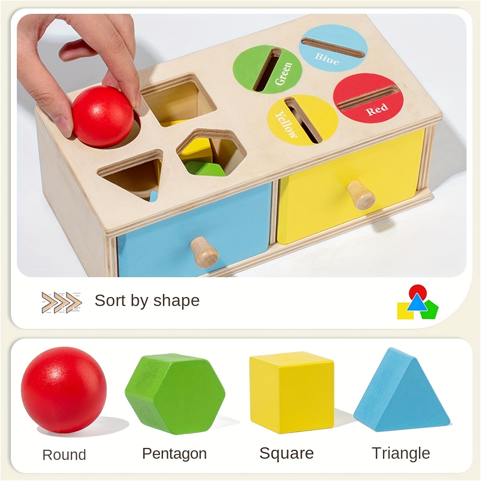 Houten Vorm- en Kleuren Sorteerspel | Educatief Speelgoed voor Cognitieve Ontwikkeling | Ideaal Cadeau voor Kinderen