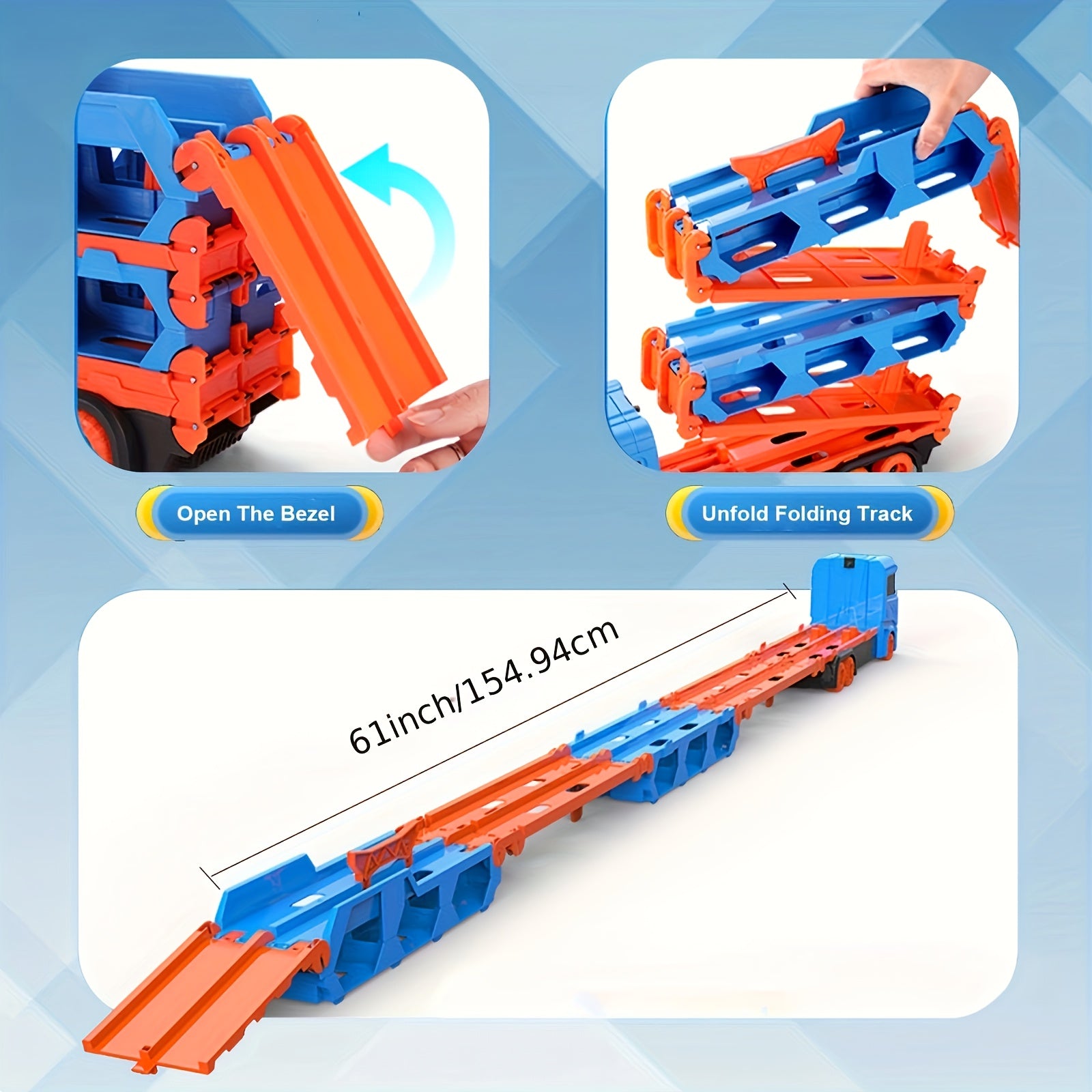 Grote Opvouwbare Racebaan | Set van 6 Transformerende Auto’s, Opbergcontainer Vrachtwagen met Legering, Perfect Cadeau voor Halloween & Kerst