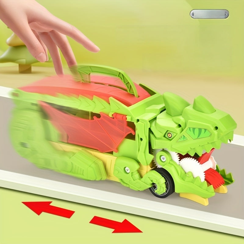 Dinosaurus Truck Speelset | T-Rex Auto Eet Speelgoed met 6 Mini Auto's | Metaal en Kunststof | Verjaardag, Halloween of Kerstcadeau