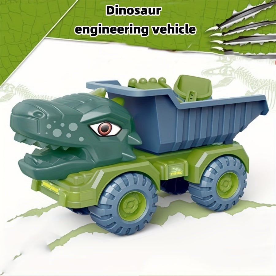 Dinosaurus Graafmachine Speelset | 26.4cm Groot Bouwvoertuig van ABS | Handmatig Speelgoed met Duwfunctie | Ideaal Cadeau voor Jongens