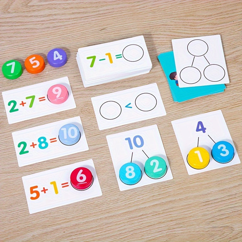 Leer spelenderwijs rekenen – Houten Wiskundekaarten voor peuters en kleuters