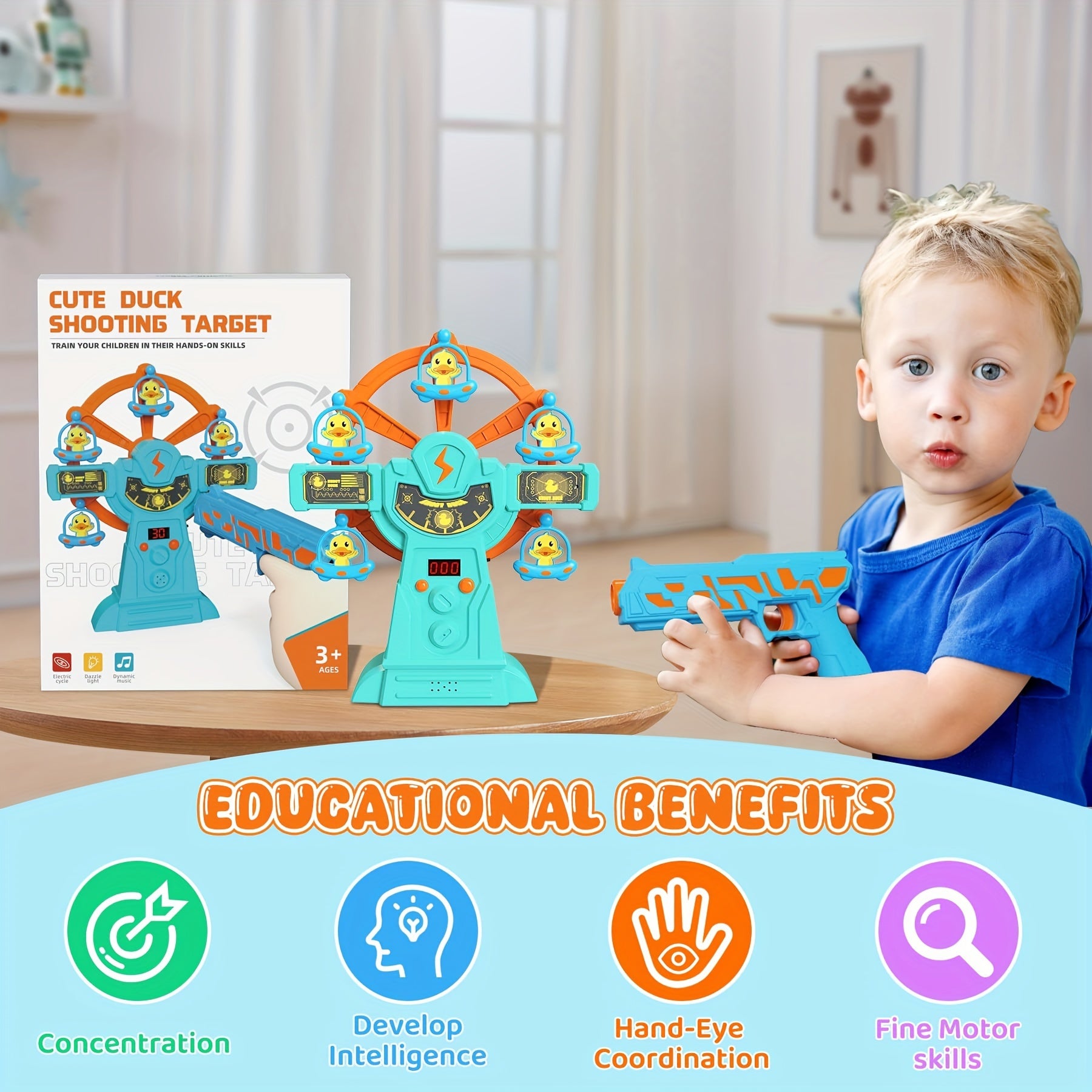 Schietspel Speelgoed voor Kinderen 3+ | Elektronische Eend Schiettargets met Scoring, Leuk Cadeau voor Verjaardag, Halloween & Kerst