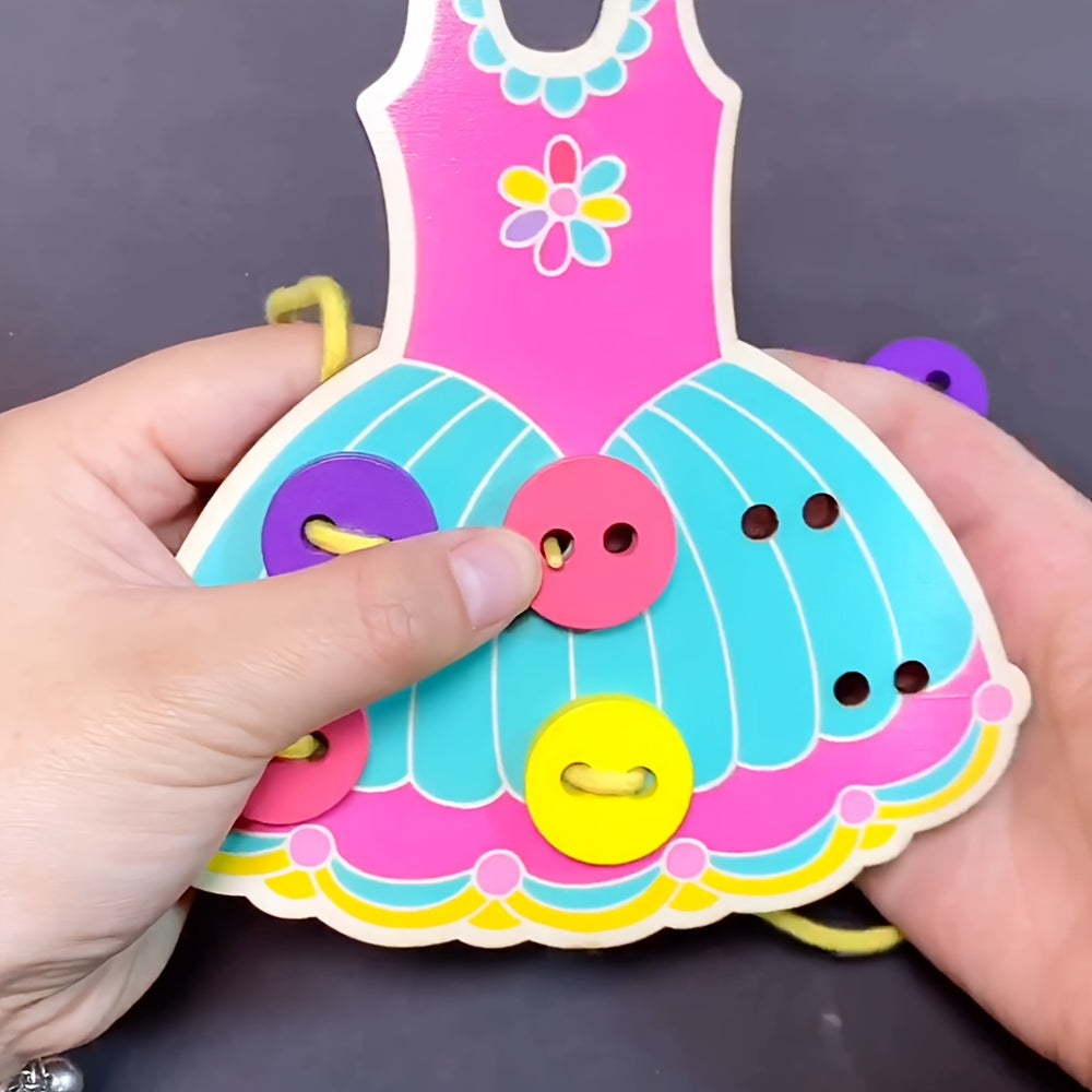 Houten Rijgrok Speelgoed | Motorische Ontwikkelingsspeelgoed voor Kinderen