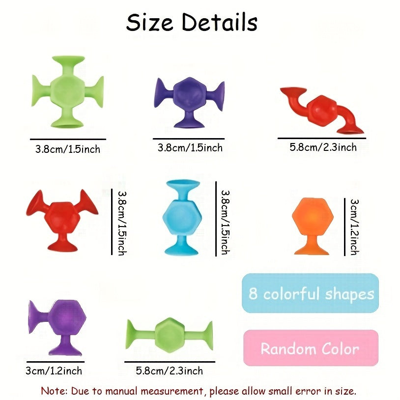 Zuignap Speelset met 18/48 Stuks | Zachte Siliconen Bouwblokken in Eierdoos, Sensorisch Fidget Speelgoed, Ideaal voor Reizen & Vakantie