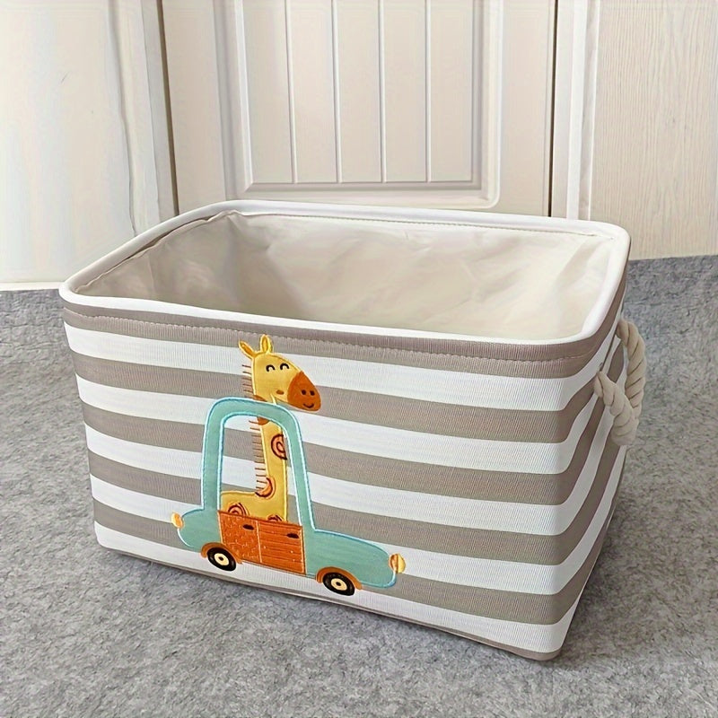 Grote Cartoon Leeuw Vouwbare Wasmand | Grijze Stoffen Organizer voor Speelgoed, Kleding en Spullen