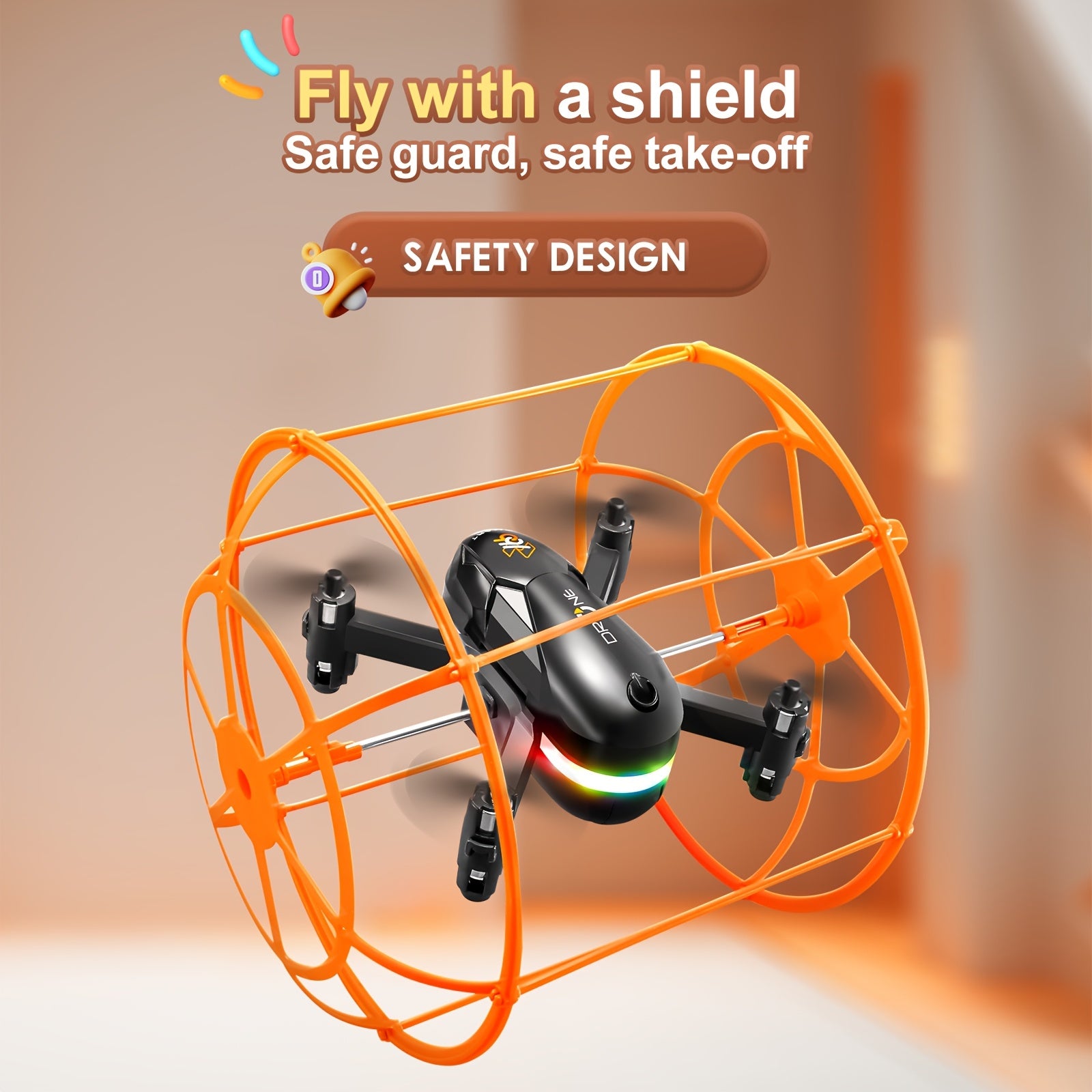 GJV DIY Drone | LED-verlichting, 3 Modi, Oplaadbare Batterij, Afneembaar, Anti-Val, Voor Beginners & Kinderen