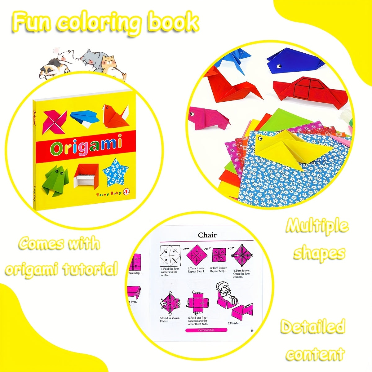 Origami set Engels | 40 vouwbladen + 69 modellen