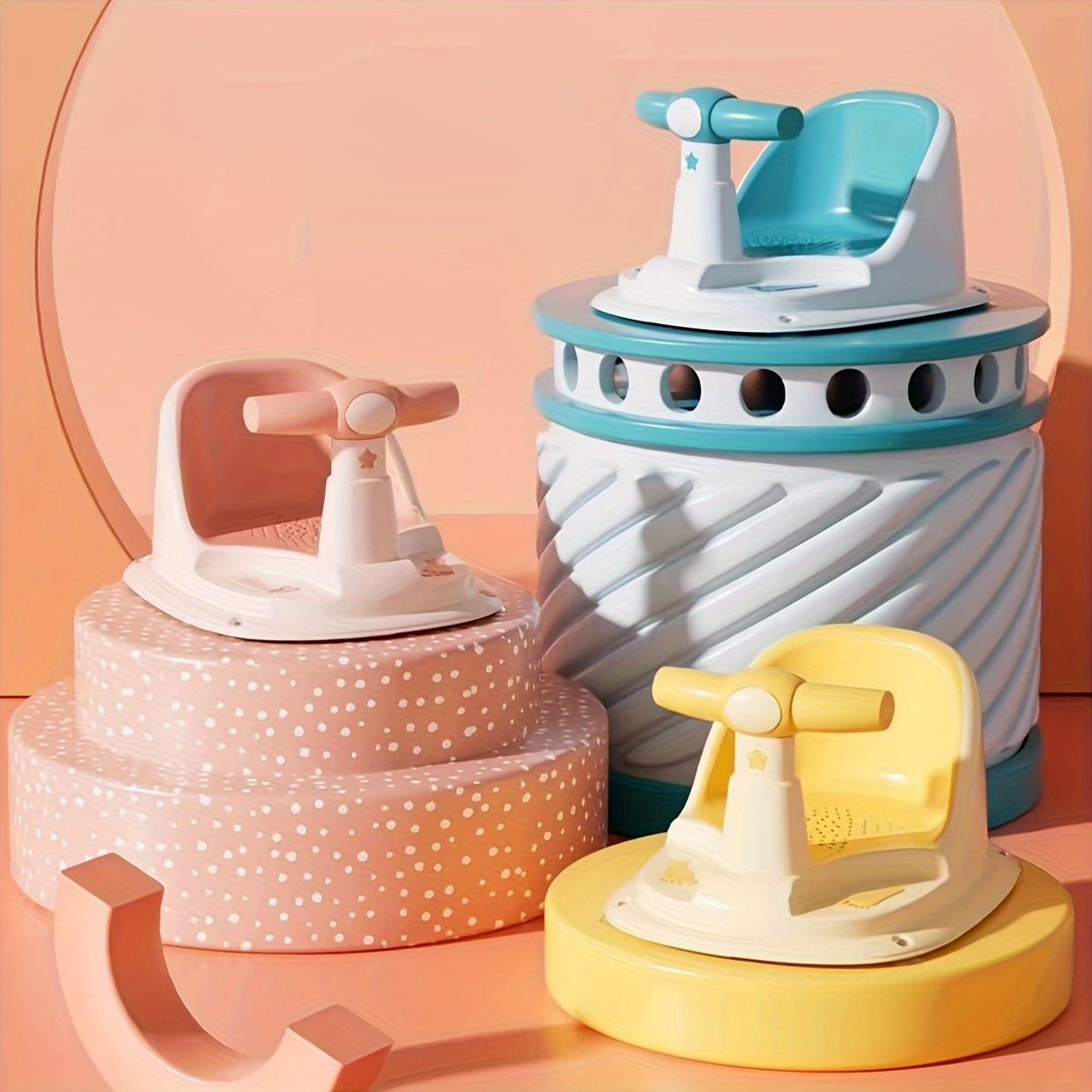 Baby Badstoel | Antislip Veiligheidsstoel met Zuignappen | Vierzijdige Bescherming | Badkameraccessoire | Perfect voor Feestdagen