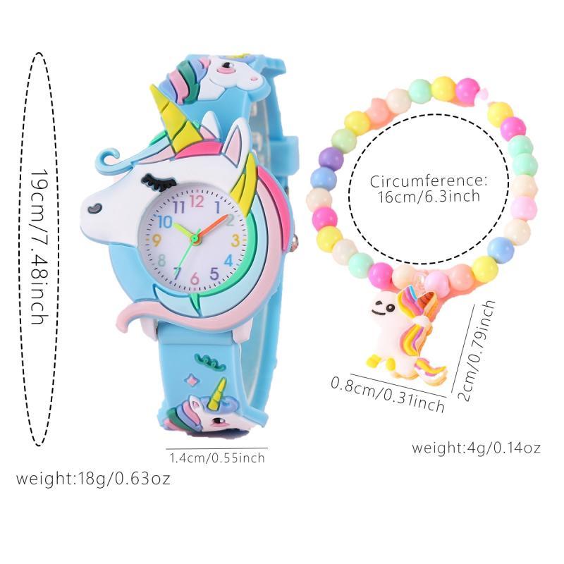 Eenhoorn Cadeauset (2 St.) | Horloge & rijstkraalarmband – Schattig cadeau