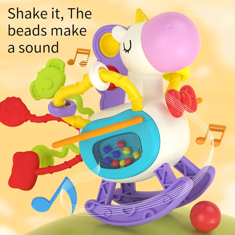Grappige Muzikale Busy Box | Trek- en drukspeelgoed met kleurrijke geluiden en beweging. Duurzaam, geschikt voor baby's en peuters (0-3 jaar). Perfect cadeau voor Kerstmis en Nieuwjaar.