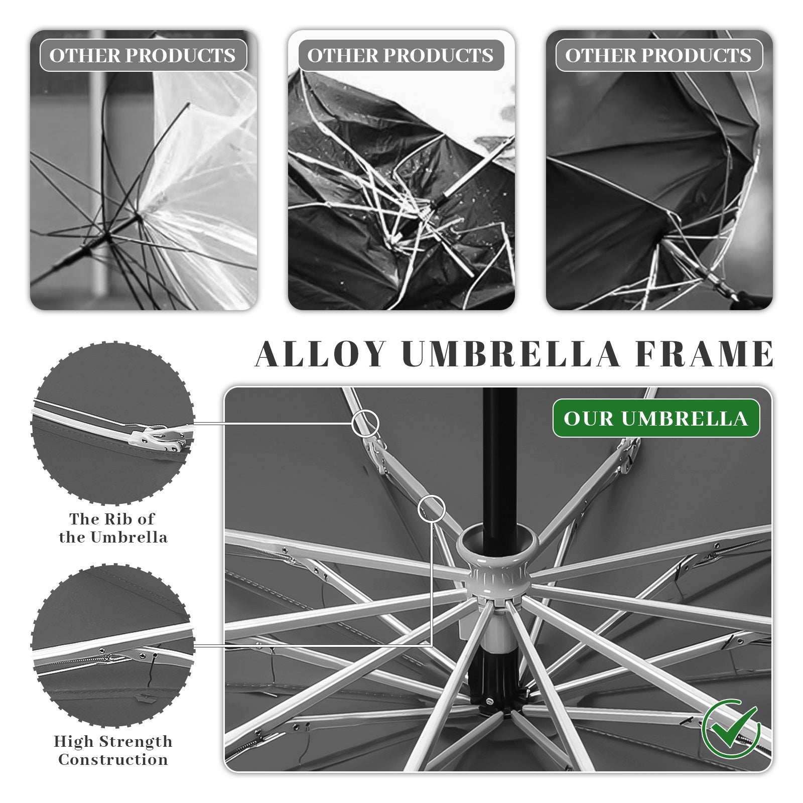 Rainstar automatische paraplu | Omkeerbare sluiting, 10 metalen baleinen, unisex ontwerp, 105 cm