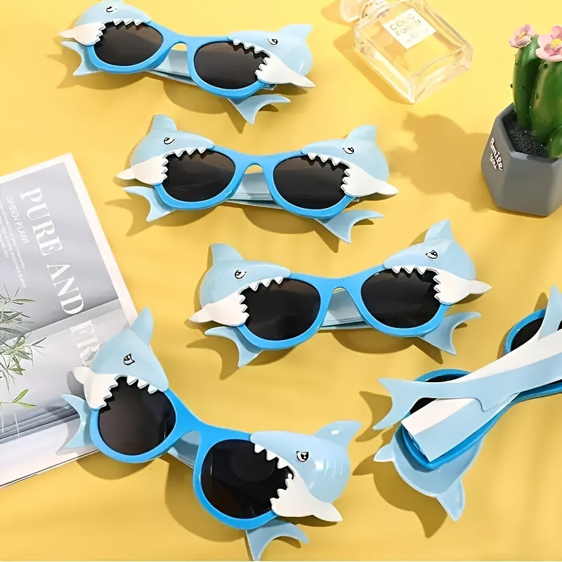 6x Haai-Thema Zonnebrillen – Leuke Strand & Pool Party Accessoires | Duurzaam PC-materiaal