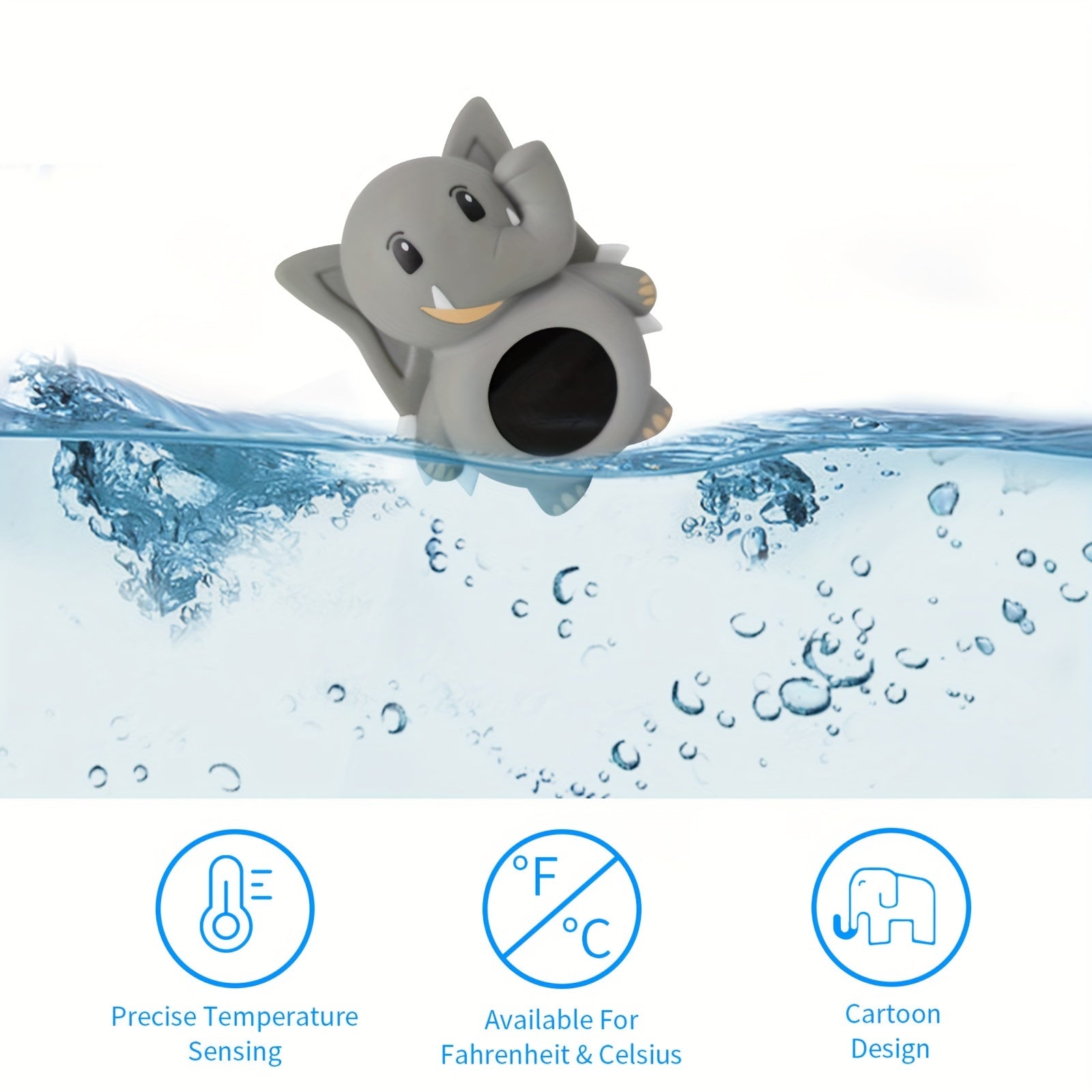 Kinderthermometer olifant | LED display °C/°F bad & kamer