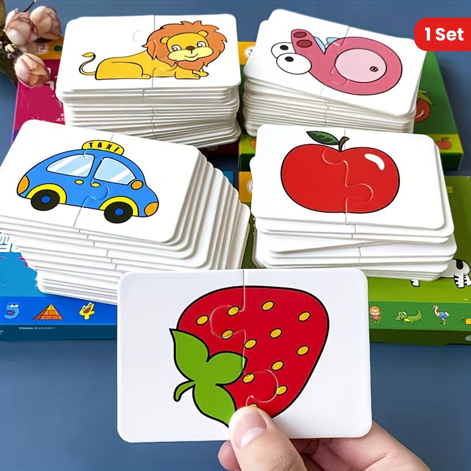 Educatieve Puzzelkaarten Set | Jigsaw Matching Game | Cognitieve Ontwikkeling | Geen Batterijen Nodig | Papier
