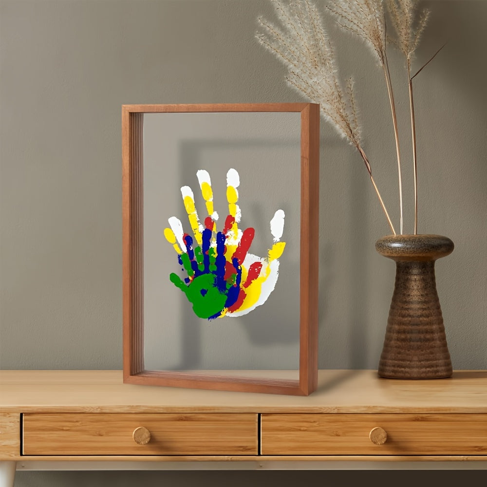 Transparant Handafdruk Fotolijst | Inclusief 6 Kleuren Verf en Houten Frame