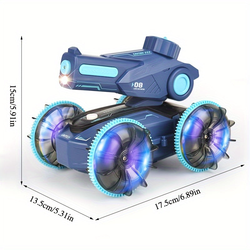 RC Auto's 360° Rotatie - Vierwielaandrijving Water Spray Amfibische Auto met Waterkanon, Gesture Sensing, LED Licht, 2.4GHz Afstandsbediening - Speelgoed voor Jongens & Meisjes, Verjaardagscadeau