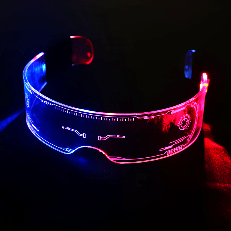 LED bril punk stijl | 7 kleuren lichtgevende feestbril, coole gadget