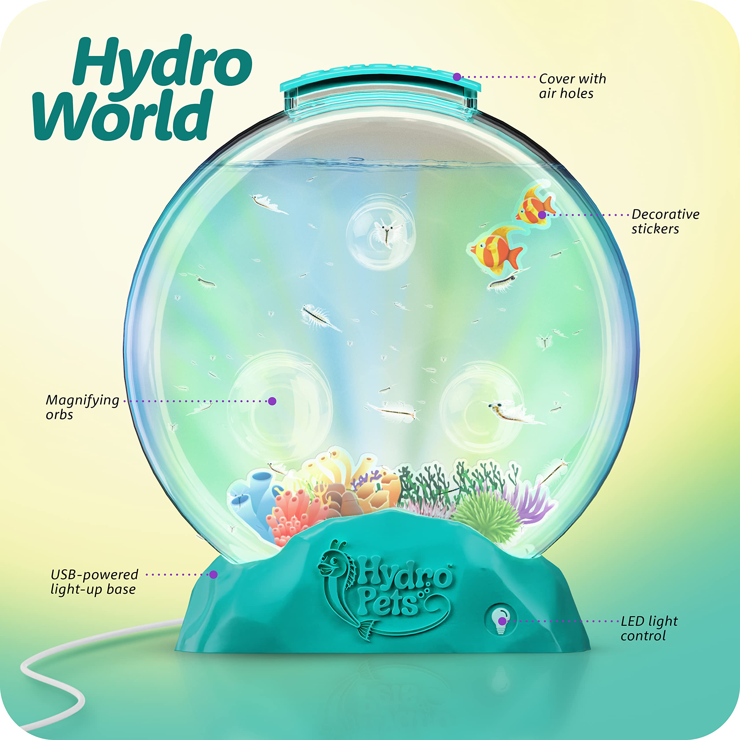 HydroPets Zeehuisdierenset met Lichttank – STEM Water Speelgoed voor Kinderen 6–12 Jaar