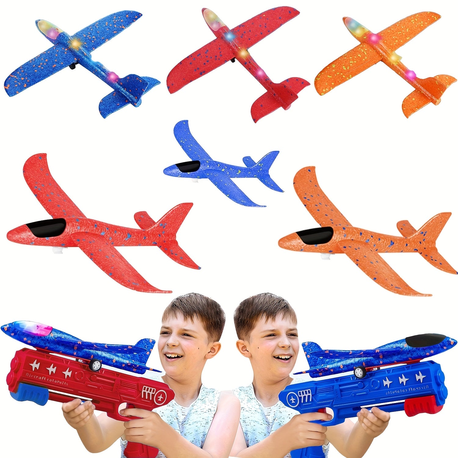 3/6 Stuks Vliegtuig Lanceerspeelgoed met Stickers – Interactief Vliegplezier voor Buiten, Cadeau voor Kinderen 3-12 Jaar